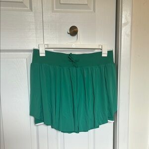 Green Pleated Athletic Skirt